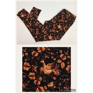 Lularoe TC Leggings Unicorn PHOENIX Flowers Floral Pattern Yoga Pants EUC